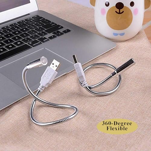 Luz de teclado USB con cuello de cisne flexible y mini LED para laptop de 5 piezas 5