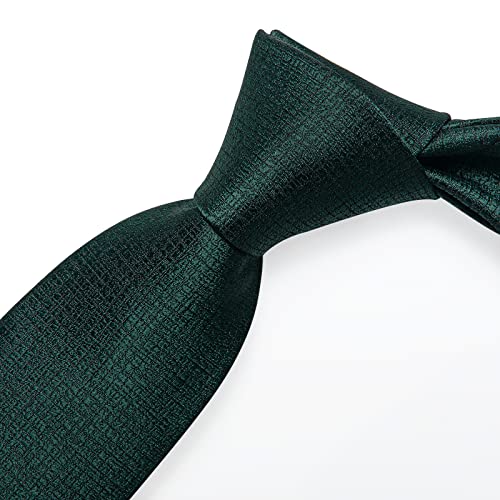Image of DiBanGu Striped Tie Set for Men Silk Woven Plaid Necktie and Pocket Square Cufflinks Business Wedding