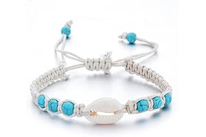 Turquoise and Cowrie Shell Bohemian Bracelet