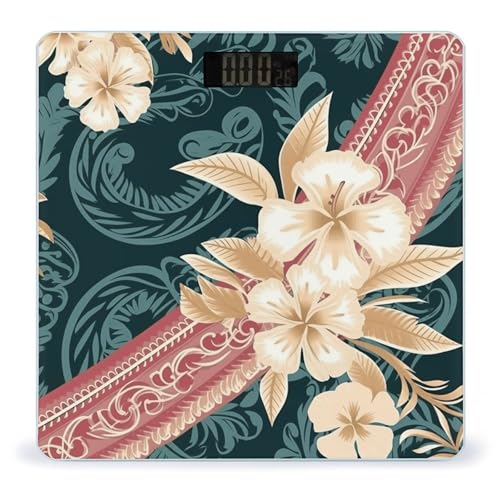 Báscula Digital de Baño con Diseño Hawaiano Elegante miniatura 1