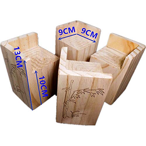 Preisvergleich Produktbild ENCOMAG Möbel Risers aus Holz Möbelerhöher Betterhöhung Möbelerhöhung Tischerhöher Elefantenfuß Bed Riser 4 Stück