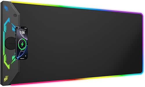 Gaming Mouse Pad RGB, 35"x15.8" Large Keyboard Desk Mat with