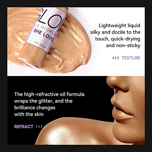 Kissio Liquid Highlighter,Versatile Illuminator,Face And Body Luminizer,Blend With Foundation And Makeup,Glow Liquid Highlighter,Cruelty Free,0.5 Fl.oz.(01#Cearl White) #TOP2