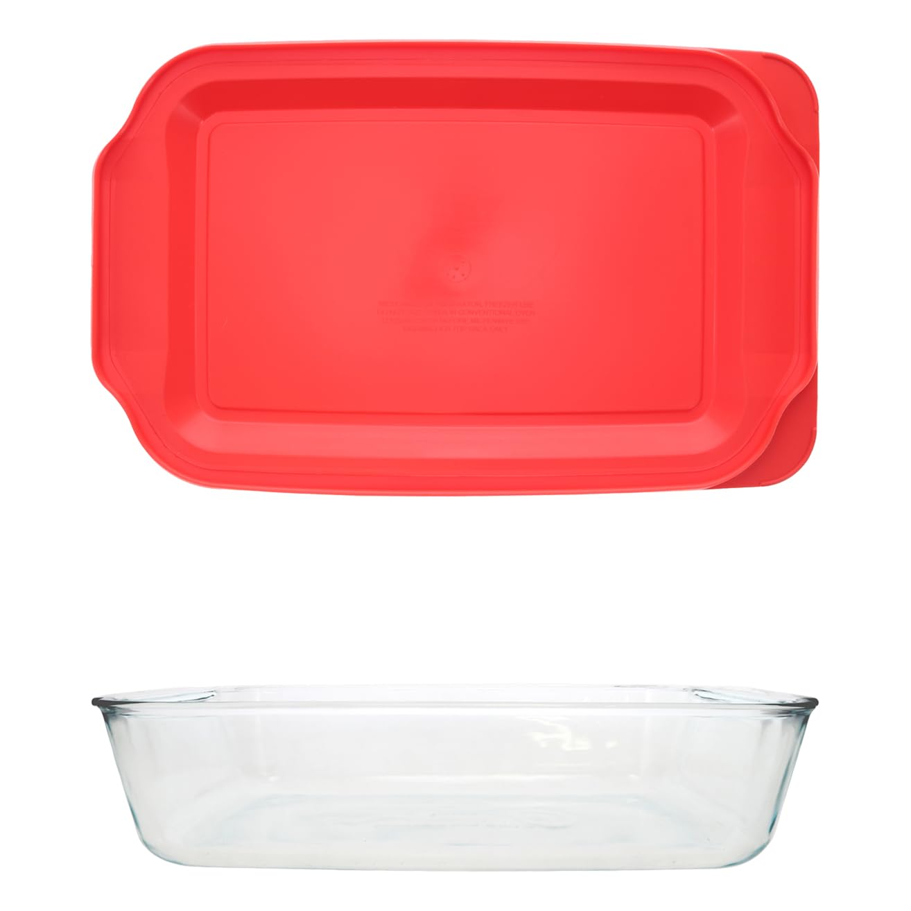 Pyrex 233-D Glas-Backform mit rotem Deckel (perfekt für die Herstellung von Kuchen, Aufläufen, Lasagne und vielem mehr), hergestellt in den USA