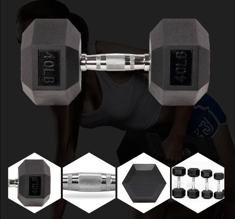 Miniatura 5 de JKSPORTS Mancuerna hexagonal con revestimiento de goma