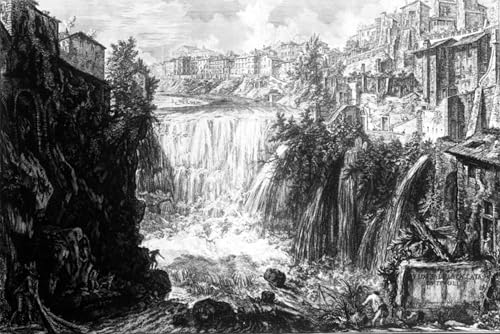 Toile cascade de Tivoli Piranesi décoration murale 60x90cm
