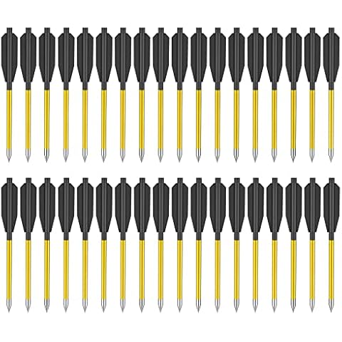 Koicaxy Crossbow Bolts 36 PCS, 6.3" Aluminium Steel Tips Arrows for 50-80lbs Mini Crossbow Archery Pistol, Reusable for Fishing Hunting Shooting Target Practice Cover