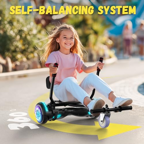 Image of SISIGAD Scooters for Kids Ages 7-12, with Built-in Bluetooth Speaker and 6.5 inch Colorful Lights Wheels, Safety Certified Self Balancing Scooter