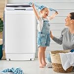 COSTWAY Portable Washing Machine, 12 Lbs Capacity Full-automatic Washer with 10 Wash Programs, LED Display, 8 Water Levels, Compact Laundry Washer and Dryer Combo for Home, Apartment, Dorm, RVs