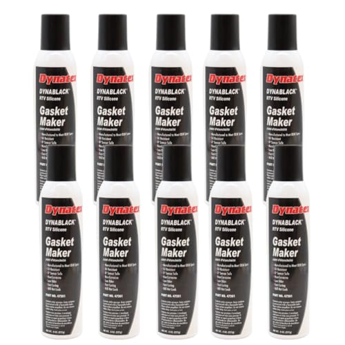 Image of Dynatex DynaBlack RTV Silicone Gasket Maker 8oz Auto Can - 500F High Temperature, Sensor Safe, Low Odor, and Non-Corrosive Silicone Sealing Compound Made in the USA (10-Pack)