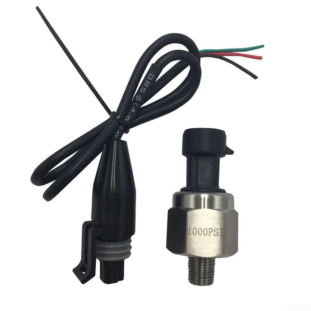 Trasduttore di pressione 5PSI-1000PSI Trasduttore di pressione del carburante Mittente 1/8 "NPT in acciaio Manometro trasduttore per olio, carburante, aria (1000 psi)