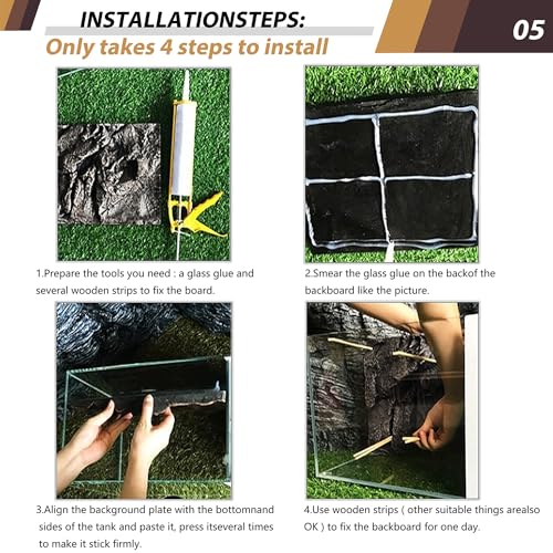 Image of 23.6x17.7in Rock Terrarium Background,3D Reptile Tank Background Board,Amphibian Stereo Backdrop Wall,Lizard Snake Gecko Spider Turtle Fish pet silo Background Decorative Panel(Yellow)
