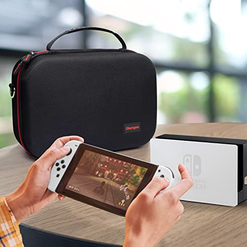 Carrying Case For Nintendo Switch/Switch Oled Model,Large Protective Travel Hardshell Storage Bag With 16 Game Cartridges For Switch Console, Pro Controller, Accessories Switch Dock,Black #TOP1