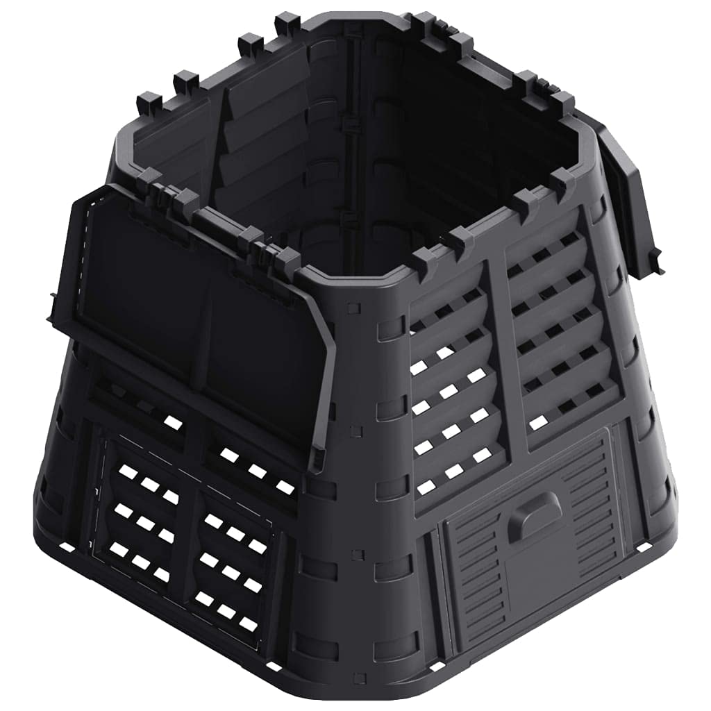 Genérico Compostador de jardín Negro 93,3x93,3x80 cm 480 L,Casa y jardín,Jardín,Jardinería,Compostaje,Compostadores-146276