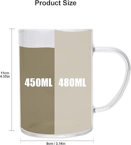Miniatura 2 de Tazas de café de cristal, 16 onzas, grandes de boca ancha, juego de 6 tazas de café transparentes con asa, perfectas para café con leche,