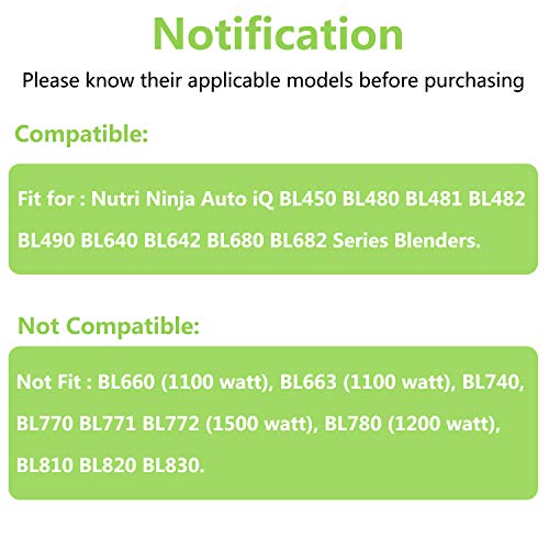 Ninja 24 Oz Replacement Cups with Sip & Seal Lids, Ninja Replacement Cup Compatible with BL450 BL454 BL456 BL480 BL481 BL482 BL490 BL640 BL642 BL682 for Nutri Ninja Auto IQ Series Blenders (2 Pack)