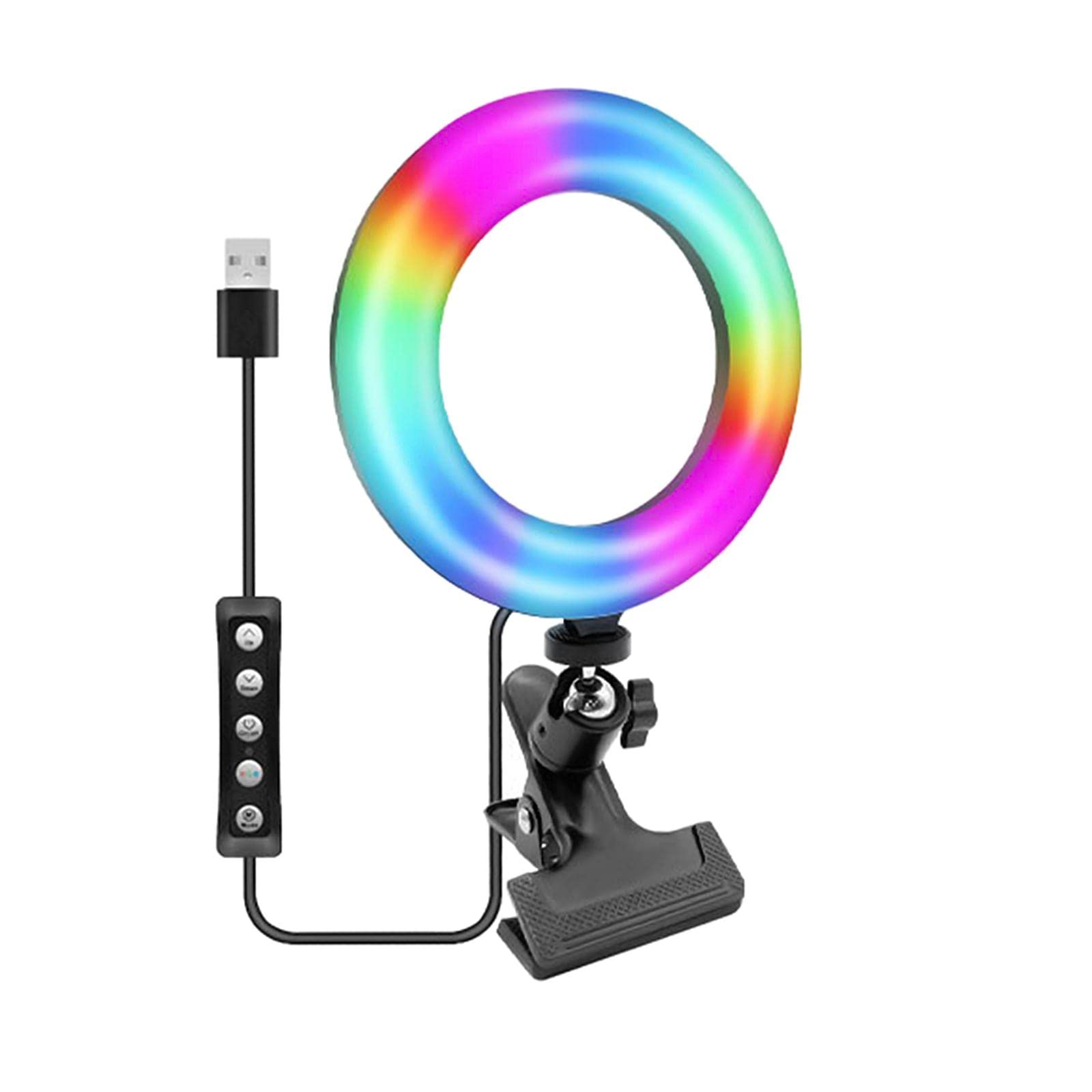 Practical LED RGB Selfie Ring Light Fill Lamp For Laptop Clip Style|Lighting Kits|Cameras & Photo-image-8