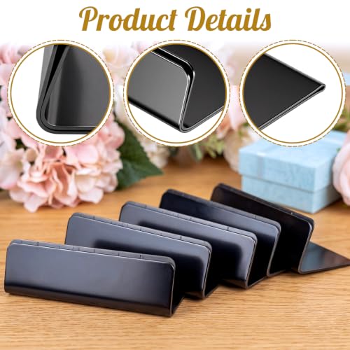 Image of 30 Pcs Table Number Holders Black Glossy Finish | Metal Place Card Stands for Weddings Parties, Display Price Tags Food Signs, Restaurants Events, 1.6 inchx0.5 inchx0.6 inch
