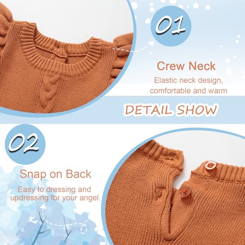 Zanie Kids Baby Toddler Girls Sweater Dress Ruffle Long Sleeve Warm Outfit Pullover Fall Winter3