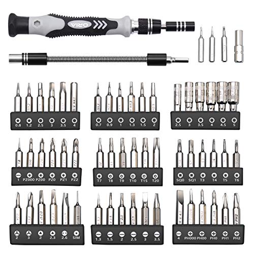 Oria Precision Screwdriver Set, Small Screwdriver Set, 60 In 1 With 56 Bits Screwdriver Set, Mini Screwdriver Repair Tools With Flexible Shaft For Mobile Phone, Game Console, Tablet, Black #TOP2
