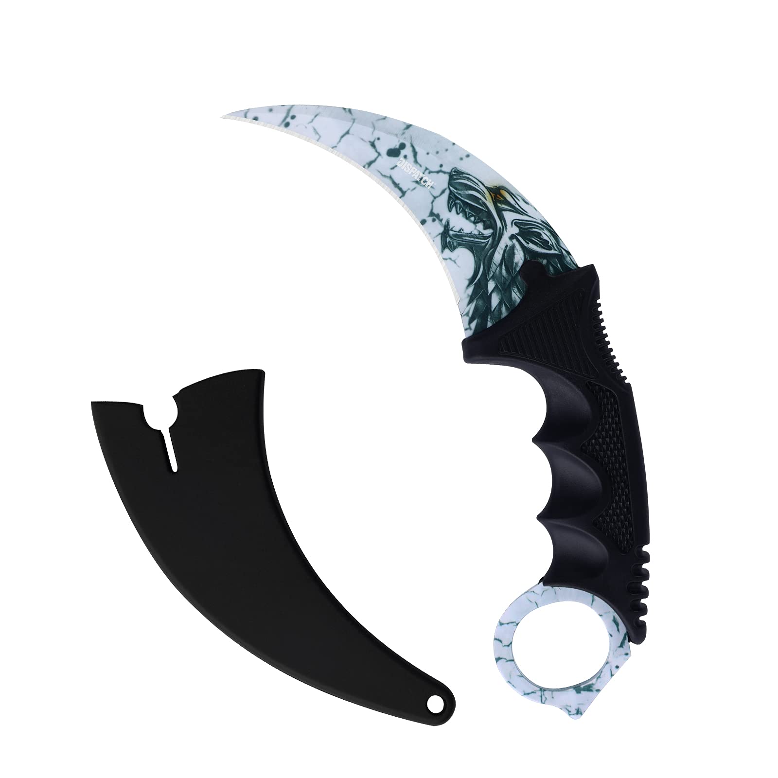 Dispatch Karambit Knife Fixed Blade Tactical Camping Tool, Outdoor Hunting Knife with Sheath and Cord, Suitable for Hiking, Adventure, Collection