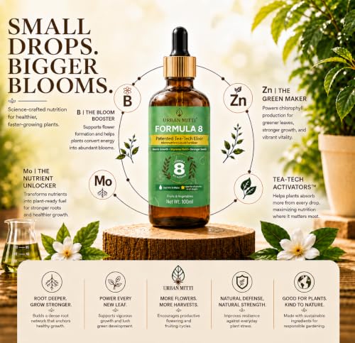 Image of Formula 8 - Micronutrient Liquid 100ml | Zinc + Boron + Molybdenum | India-Patented Tea Extract Concentrate | 100% Water-Soluble | Plant Growth Booster for Fruits & Vegetables