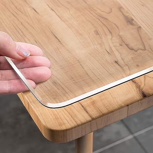 Zhaomi Coussin De Protection De Table en PVC Transparent, Nappe Transparente Inodore Et Antibactérienne De 1,5 Mm D'épaisseur, Film De Protection De Table Imperméable (50x100cm/20x39in)