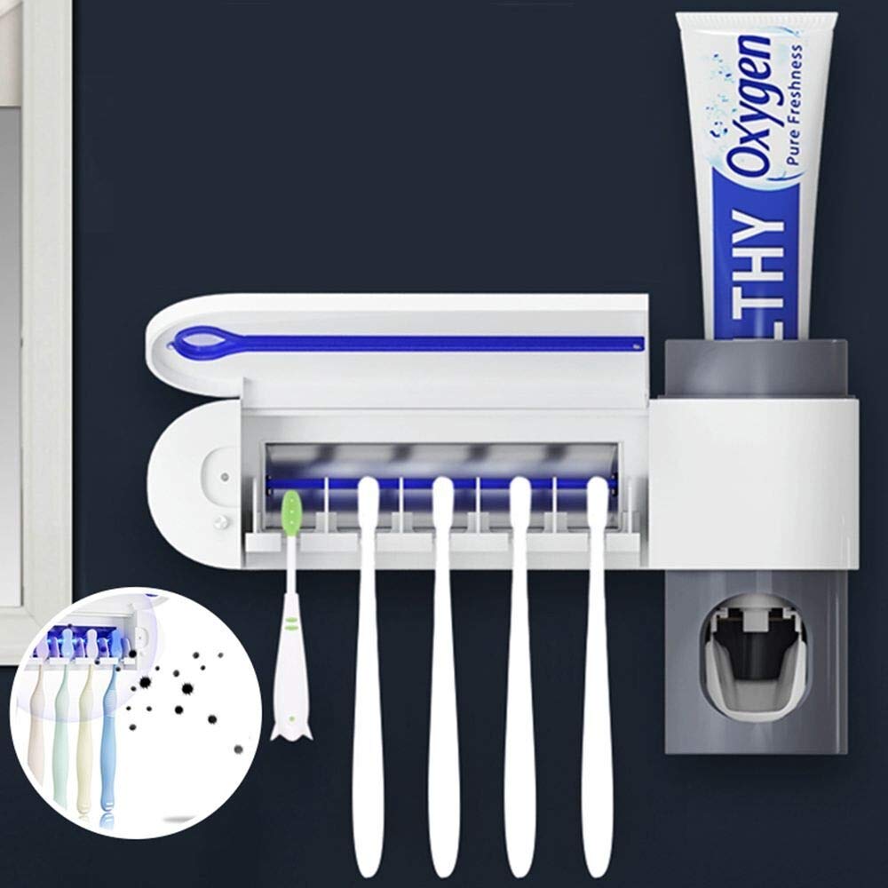 3 in 1 automatico di dentifricio Squeezer Dispenser Intelligent sterilizzatore UV luce ultravioletta Portaspazzolino Bagno Set