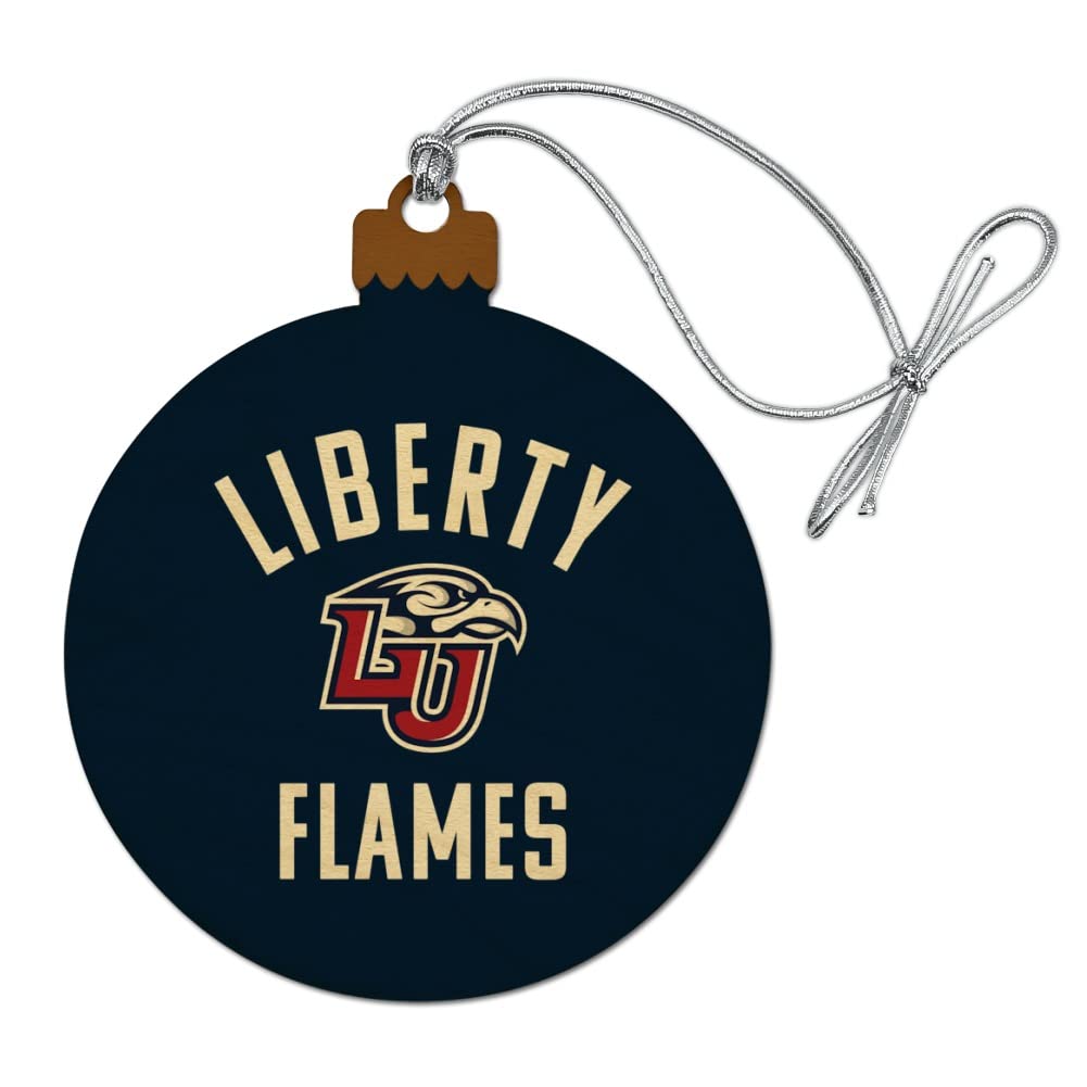 GRAPHICS & MORE Liberty University Flames Logo Wood Christmas Tree Holiday Ornament