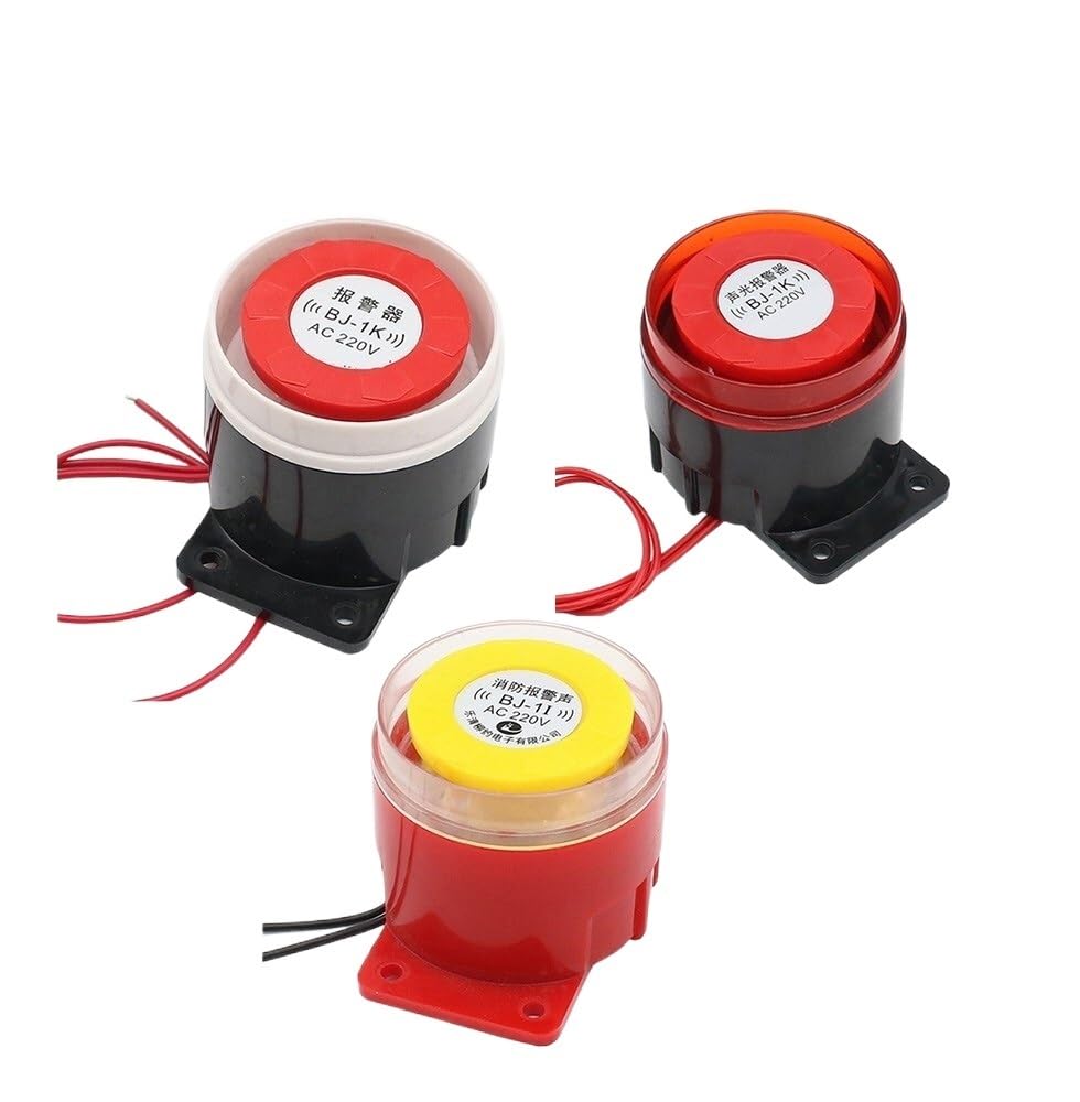 1 pièce BJ-1K alarme à haut décibels industrielle 12 V 24 V 220 V sirène son de sauvetage sonore feu sonore sonore sonore intégré (couleur : BJ 1K DC 12 V