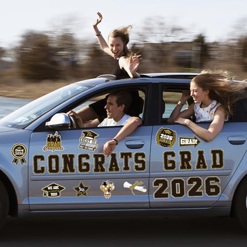 Imanes decorativos graduación 2026 25 piezas negro miniatura 6