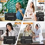 Sac fourre-tout pour ordinateur portable, sac messager de taille moyenne avec housse rembourrée pour ordinateur portable de 15,6 po