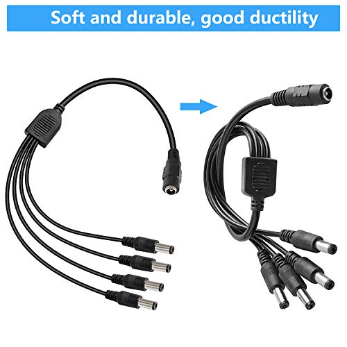 Image of DC Power Y Splitter Cable 1 Female to 4 Male Plug for CCTV Camera (1 to 4)