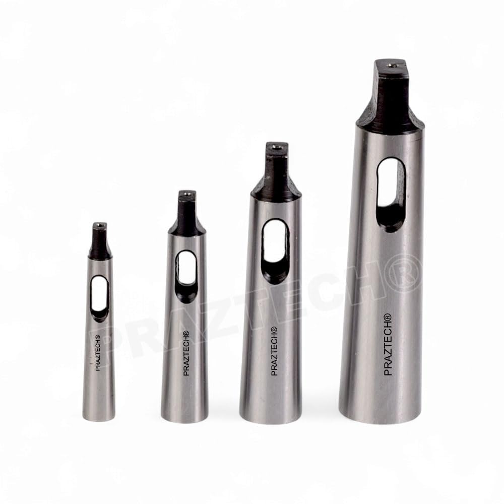 Morsekegelbohrerhülsen-Reduzieradapter für Drehmaschinen-Fräsen | MT1 auf MT0, MT2 auf MT1, MT3 auf MT2, MT4 auf MT3 | Kegelschaft-Bohrreibahlen, Reduzierung um PRAZTECH®