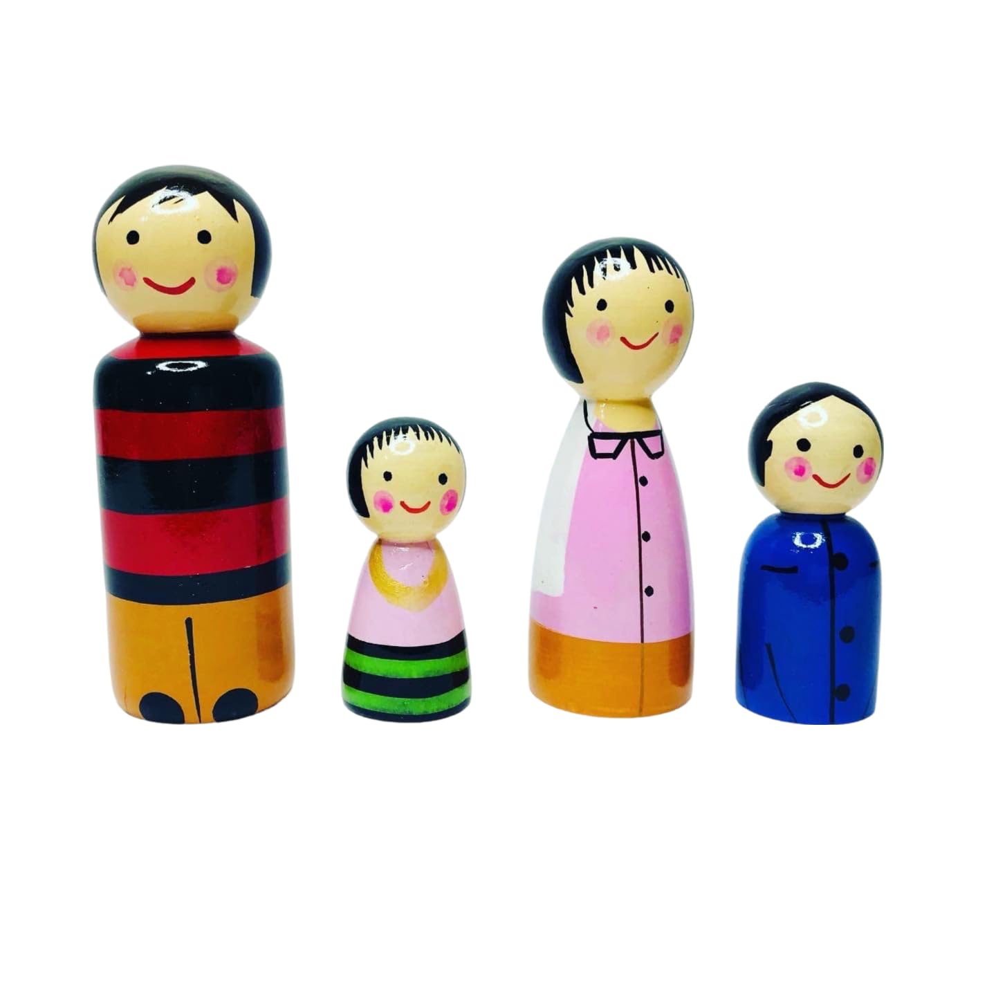 CHANNAPATNA TOYS Peg Dolls Family Wooden (3 Years+) - Pack of 4 | Pretend Play, Open Ended Toys, Waldorf Inspired, Improves Childs Imagination and Creativity (B0BLH81LYR) Amazon Price History, Amazon Price Tracker