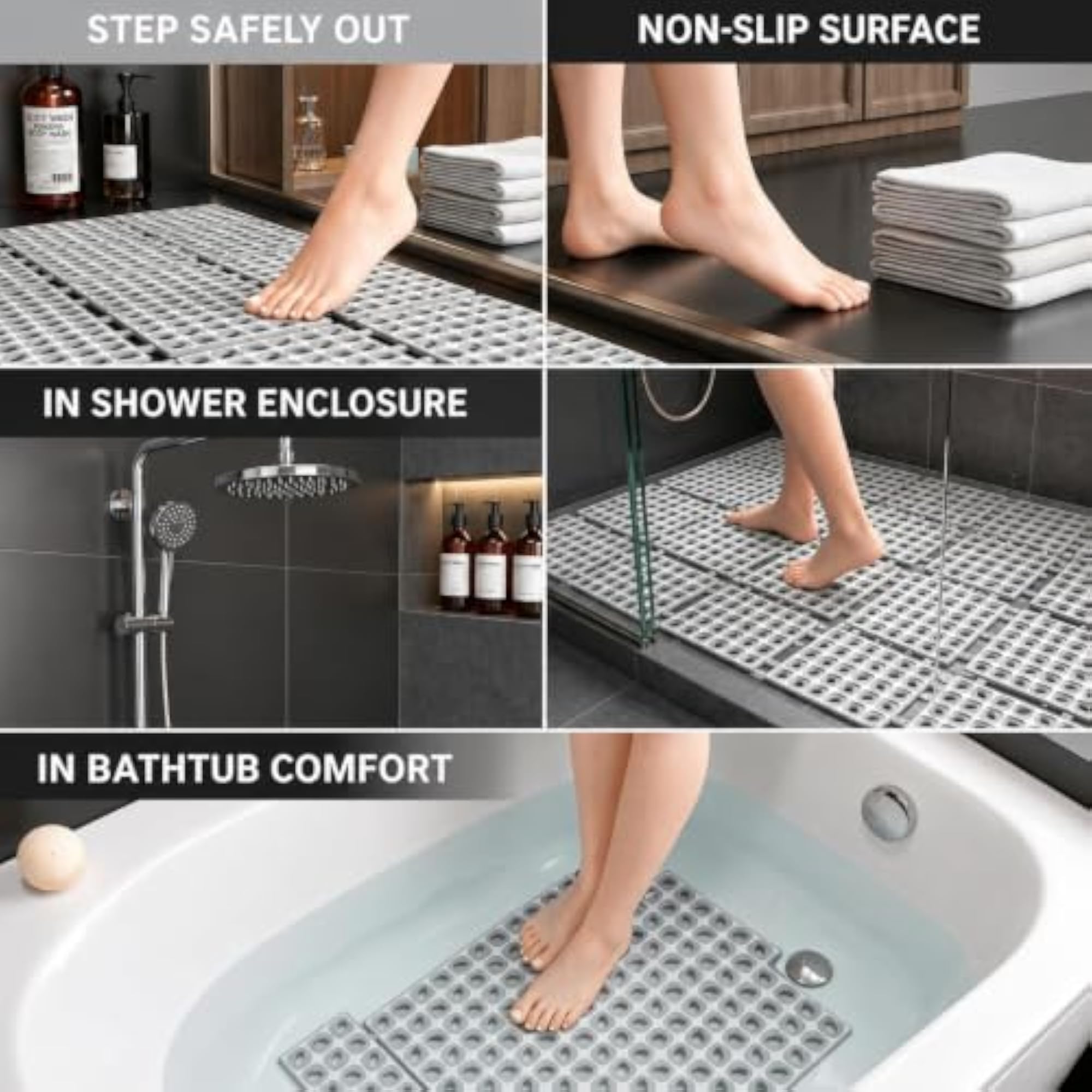 PVC Anti Skid Bathroom Mat with Suction Cups