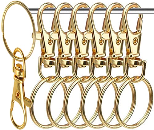 DIY Crafts 2x, Gold, Lobster Claw Clasps Findings Keychain Rings for Keychain Lanyard Hanging Nail Files, Label Tags, Foldable Scissors, Keys Other Small Things = 50% Lobster 50 (2x, Gold)