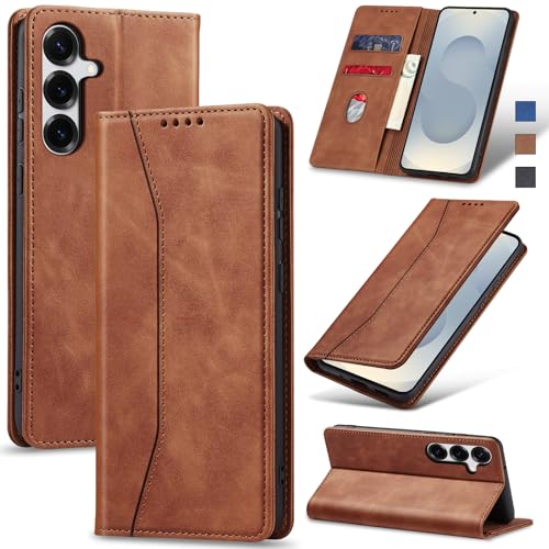 Image of Jasonyu Flip Wallet Case for Samsung Galaxy S25 Plus /S25+,Brown