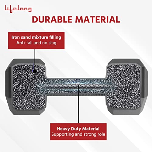 Lifelong-PVC-Hex-Dumbbells-Pack-of-2-5kg2-Black-Color-for-Home-Gym-Equipment-Fitness-BarbellGym-ExerciseHome-Workout-Gym-DumbbellsDumbbells-Weights-for-Men-Women-6-Months-Warranty