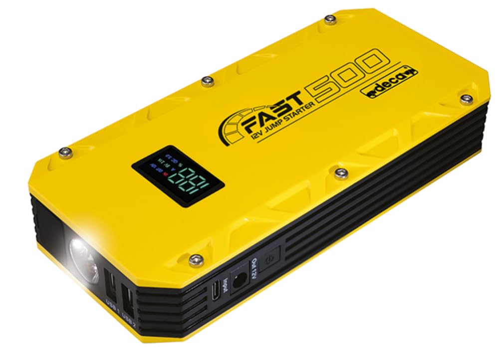 Crisalide®- Avviatore D'Emergenza E Powerbank con Batteria al Litio da 12V, 3000mAh, Avviamento Auto, Furgoni, lampada LED SOS.