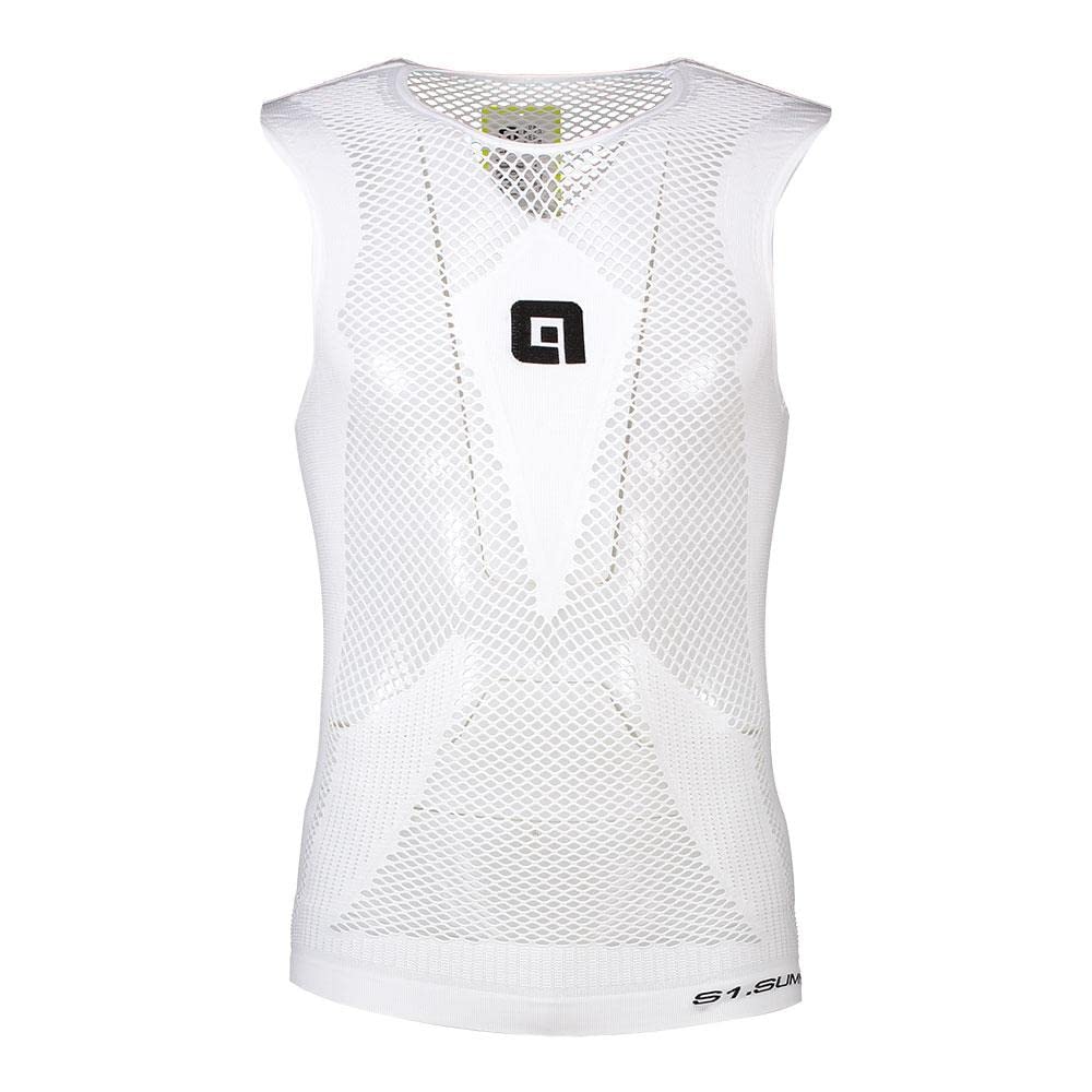 Alé Cycling Unisex S1 Summer Mesh Intimo Senza Maniche Base Layer, Bianco, L/XL