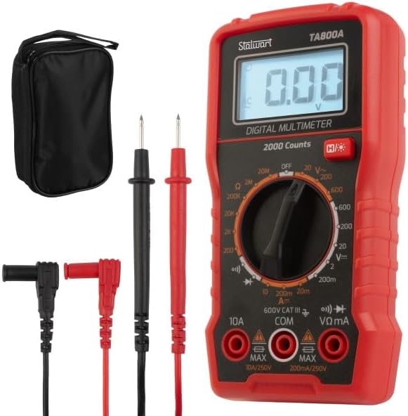 Probador de voltaje multímetro - Medidor de voltaje digital con pantalla retroiluminada y sondas de aguja para voltaje CACC, corriente continua y