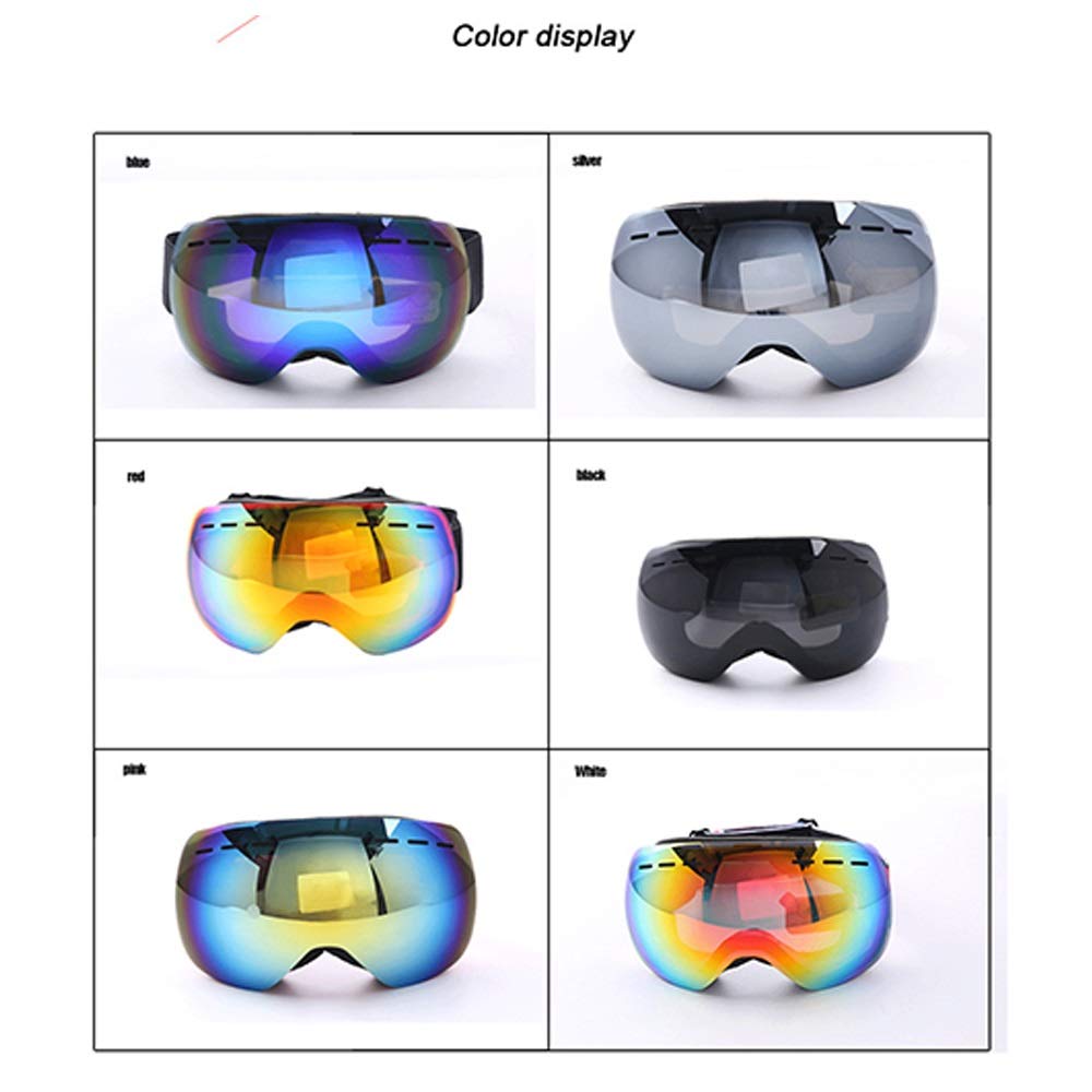Veste de ski imperméable Lunettes de ski d'hiver chaudes Lunettes de ski doubles antibuée Lunettes de ski magnétiques sans cadre pour adultes Lunettes de ski pour un transport facile de vos skis