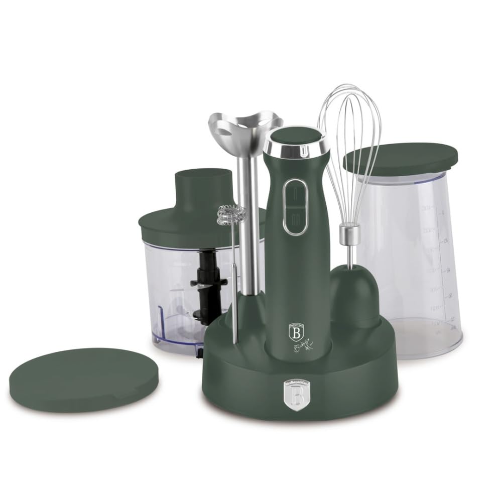 Berlinger Haus - Blender ręczny z akcesoriami, kolekcja matowa zieleń - zielony