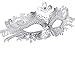 Masquerade Mask Shiny Metal Rhinestone Venetian Pretty Party Evening Prom Mask (Silver Gray)