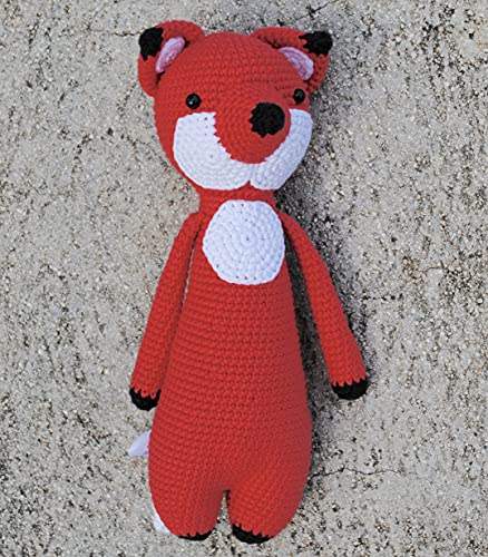 Renard peluche 33cm doudou sans plastique lavable et sécurisé - 3