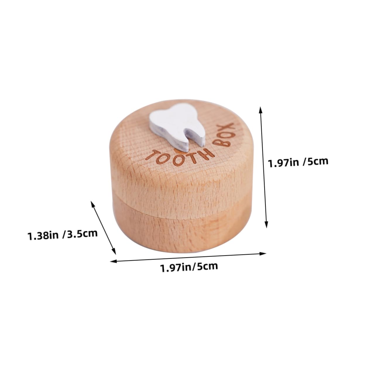 GRIRIW 2Pcs Tooth Box Tooth Holder Fetal Hair Storage Capacity Keepsake Box for First Tooth and Curl Adorable Design for Memories