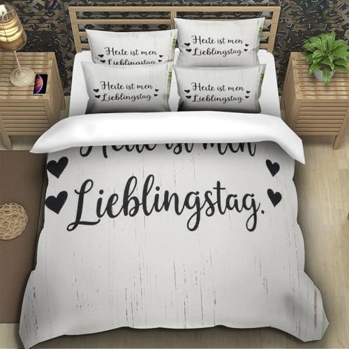 Housse de Couette 3D Impression Parure de Lit King Microfibre Allemand - 5