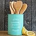 Now Designs Powder-Coated Steel Utensil Crock, Turquoise, 5x6 inches
