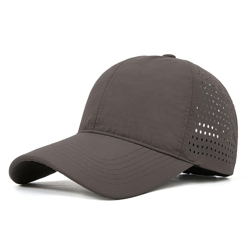 TecHong Quick Dry Baseball Cap - Adjustable Sun Hat Unisex Summer Breathable Dad Cap for Outdoor Sports Coffee